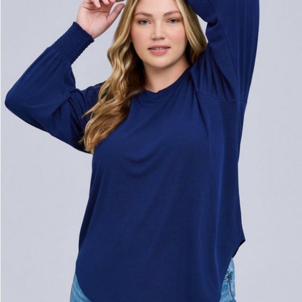 Torrid Belle Isle Deep Blue Long Sleeve Top